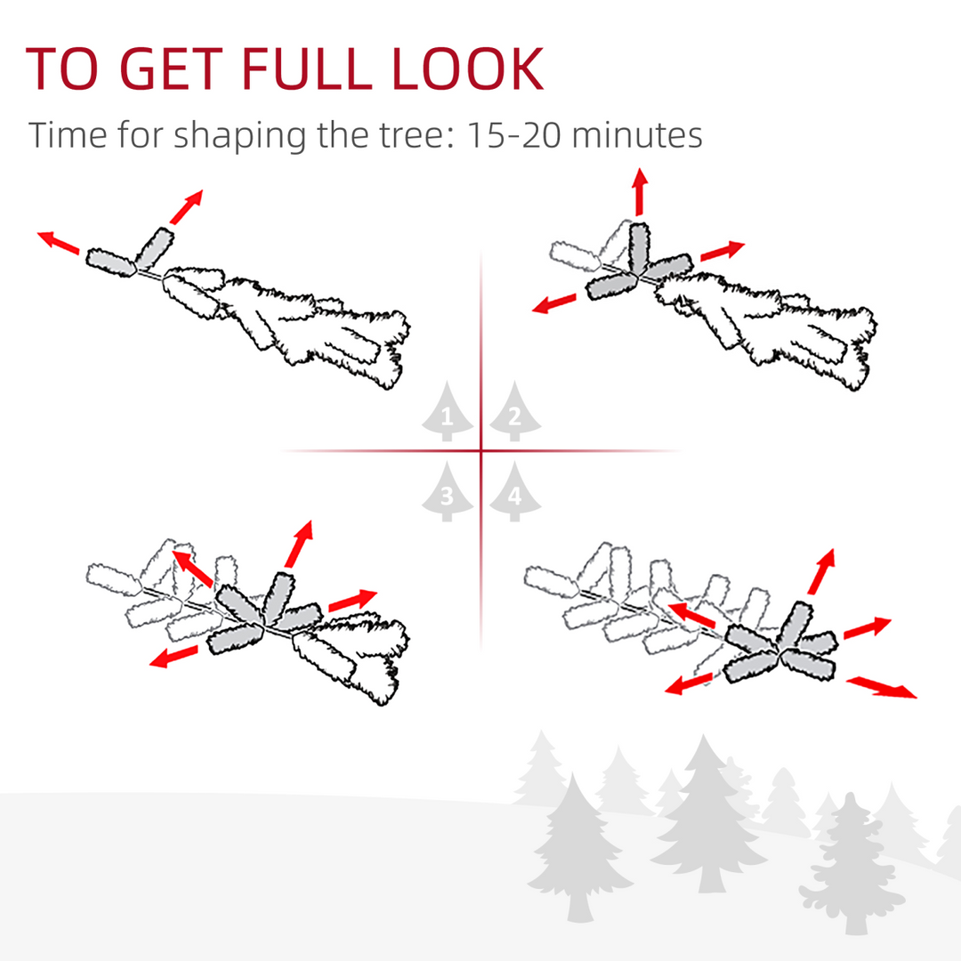 7ft Indoor Christmas Tree Artificial Deco Xmas Gift Metal Stand 968 Tips