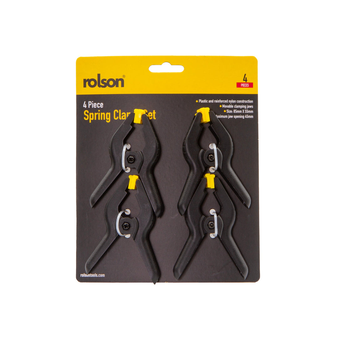 4 Piece 90mm Spring Clamp Set by Rolson Tools