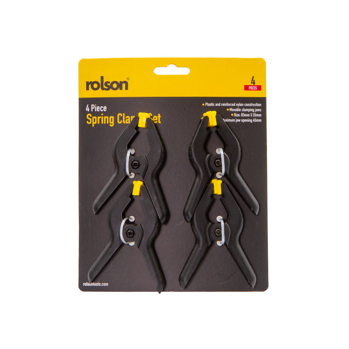 4 Piece 90mm Spring Clamp Set by Rolson Tools