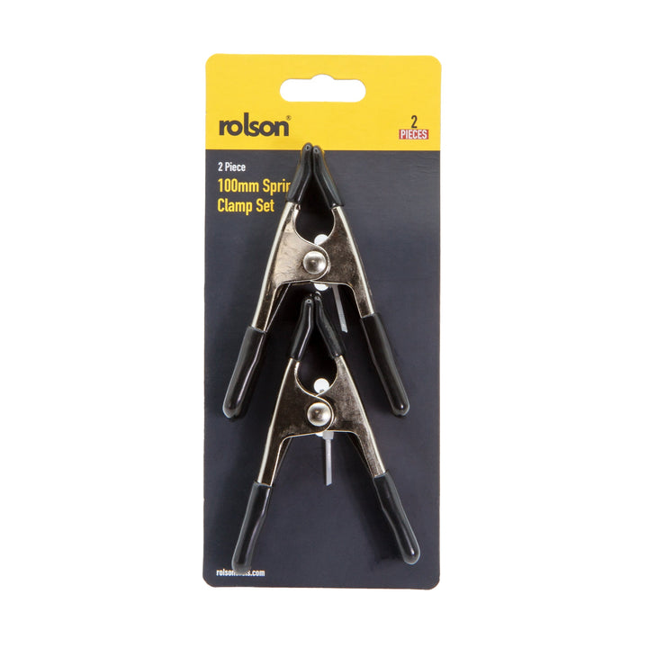 2 Piece 100mm Spring Clamp Set by Rolson Tools
