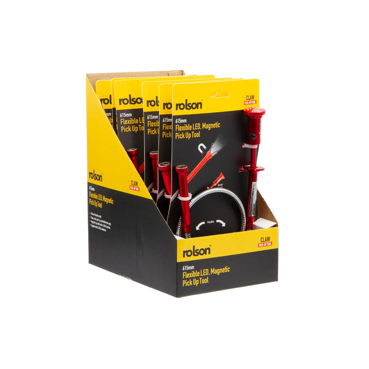 LED Claw & Magnetic Flexi Pick Up Tool by Rolson Tools