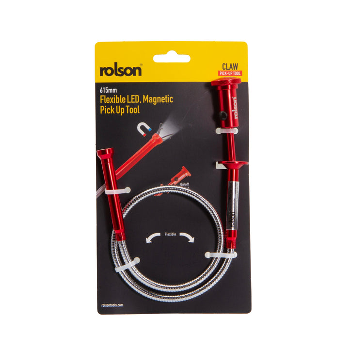 LED Claw & Magnetic Flexi Pick Up Tool by Rolson Tools