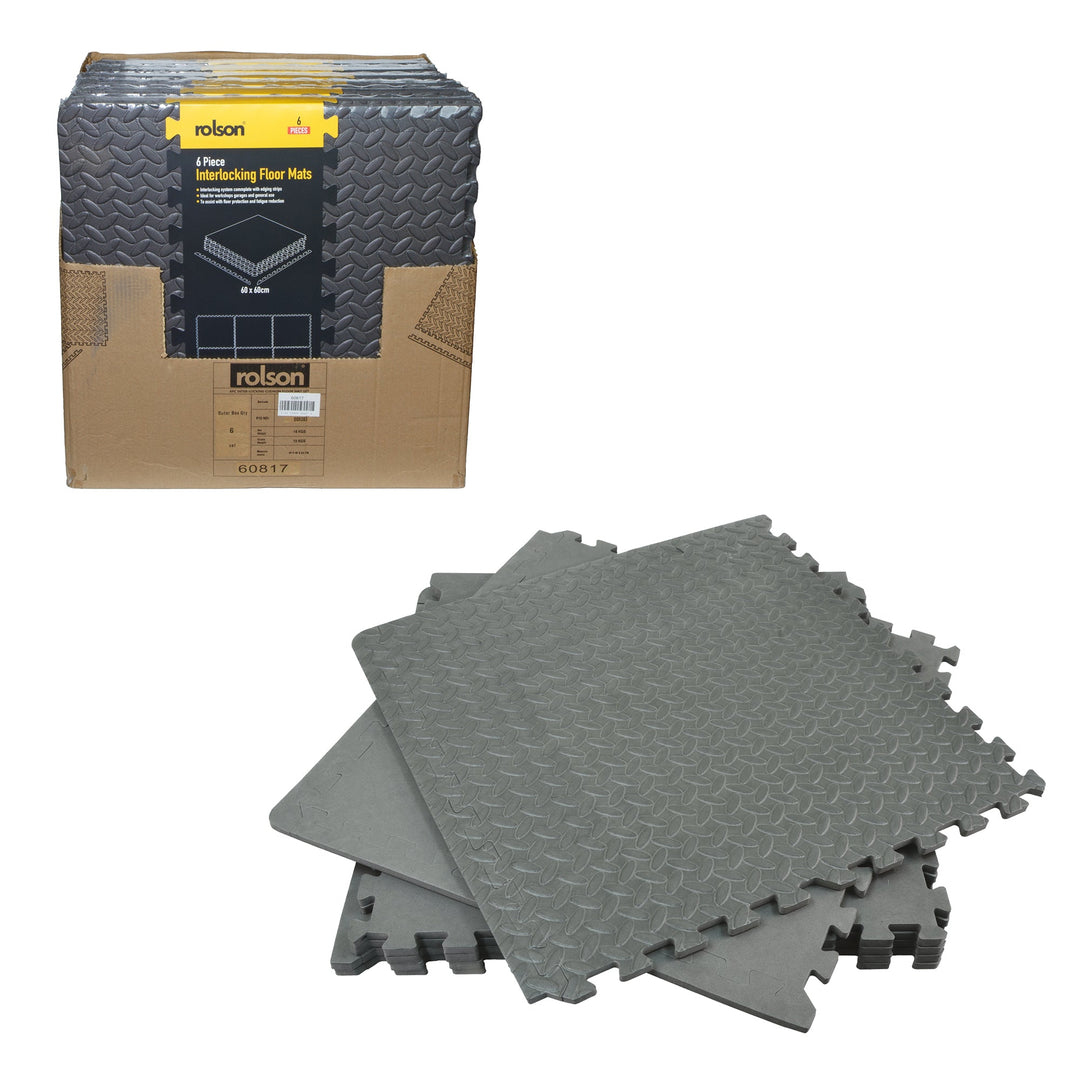 6 Piece Interlocking Floor Mats by Rolson Tools