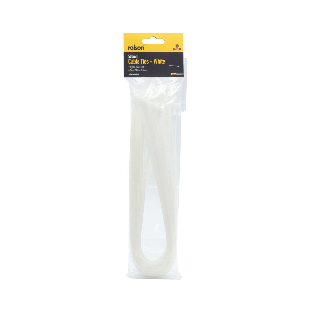 30 Piece x 500mm White Cable Ties