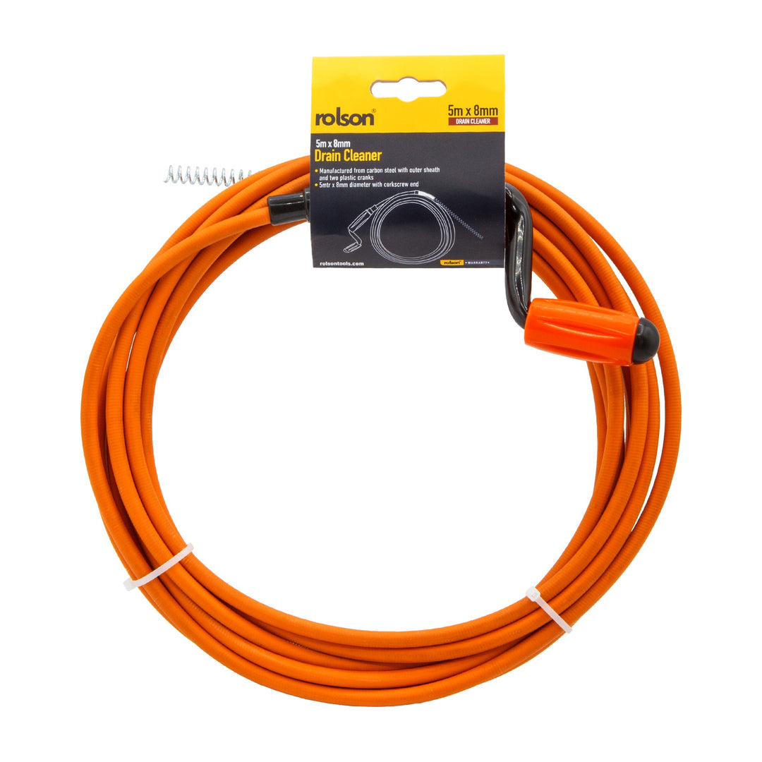 5m x 9mm Drain Cleaner by Rolson Tools