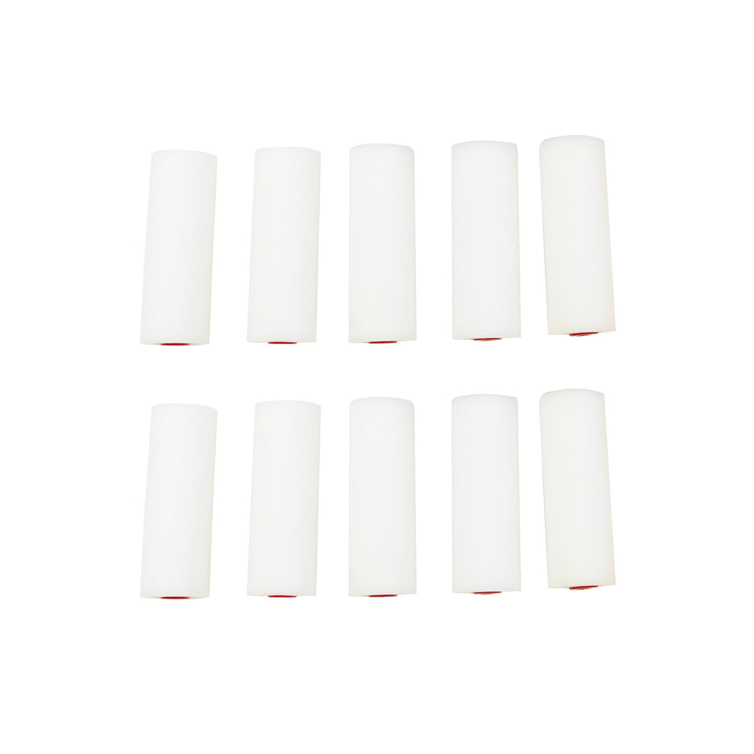 10 Piece 100mm Mini Foam Roller Sleeves by Rolson Tools
