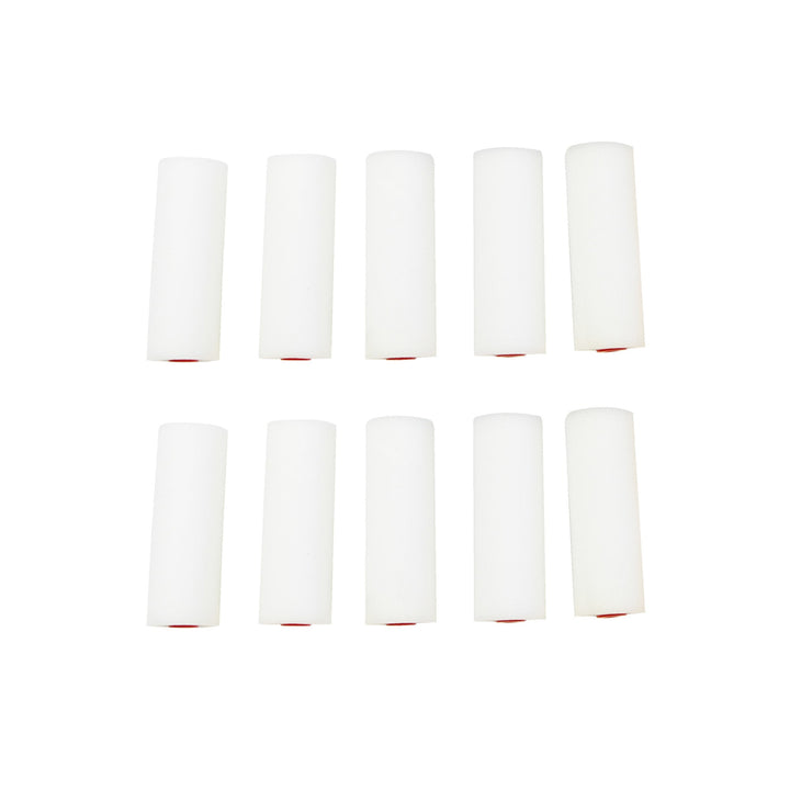 10 Piece 100mm Mini Foam Roller Sleeves by Rolson Tools