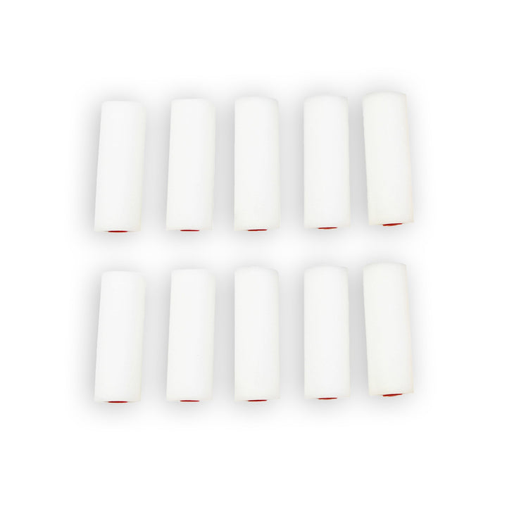 10 Piece 100mm Mini Foam Roller Sleeves by Rolson Tools