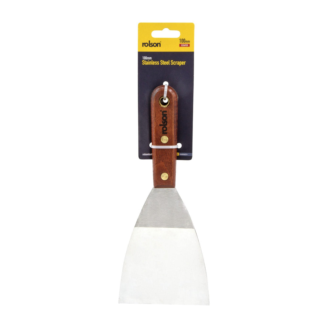 100mm Stainless Steel Scraper by Rolson Tools