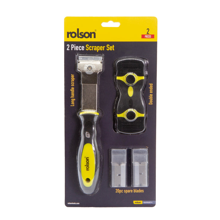 2 Piece Scraper Set with 20 Piece Spare Blades by Rolson Tools