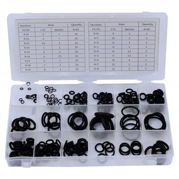 225 Piece O-Ring Assortment by Rolson Tools