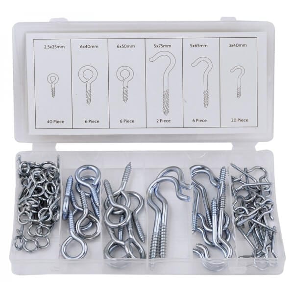 80 Piece Hook & Eye Bolt Asst by Rolson Tools