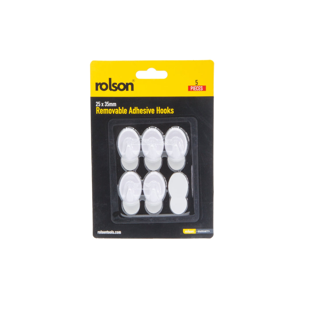 5 Piece Adhesive Removable Hooks 35x23mm