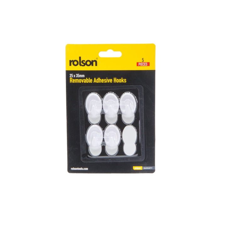 5 Piece Adhesive Removable Hooks 35x23mm