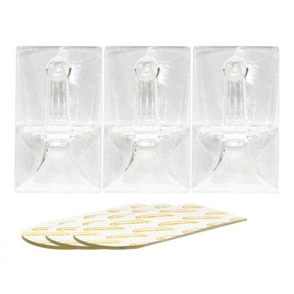 3 Piece Adhesive Removable Hooks 45 x 25mm by Rolson Tools