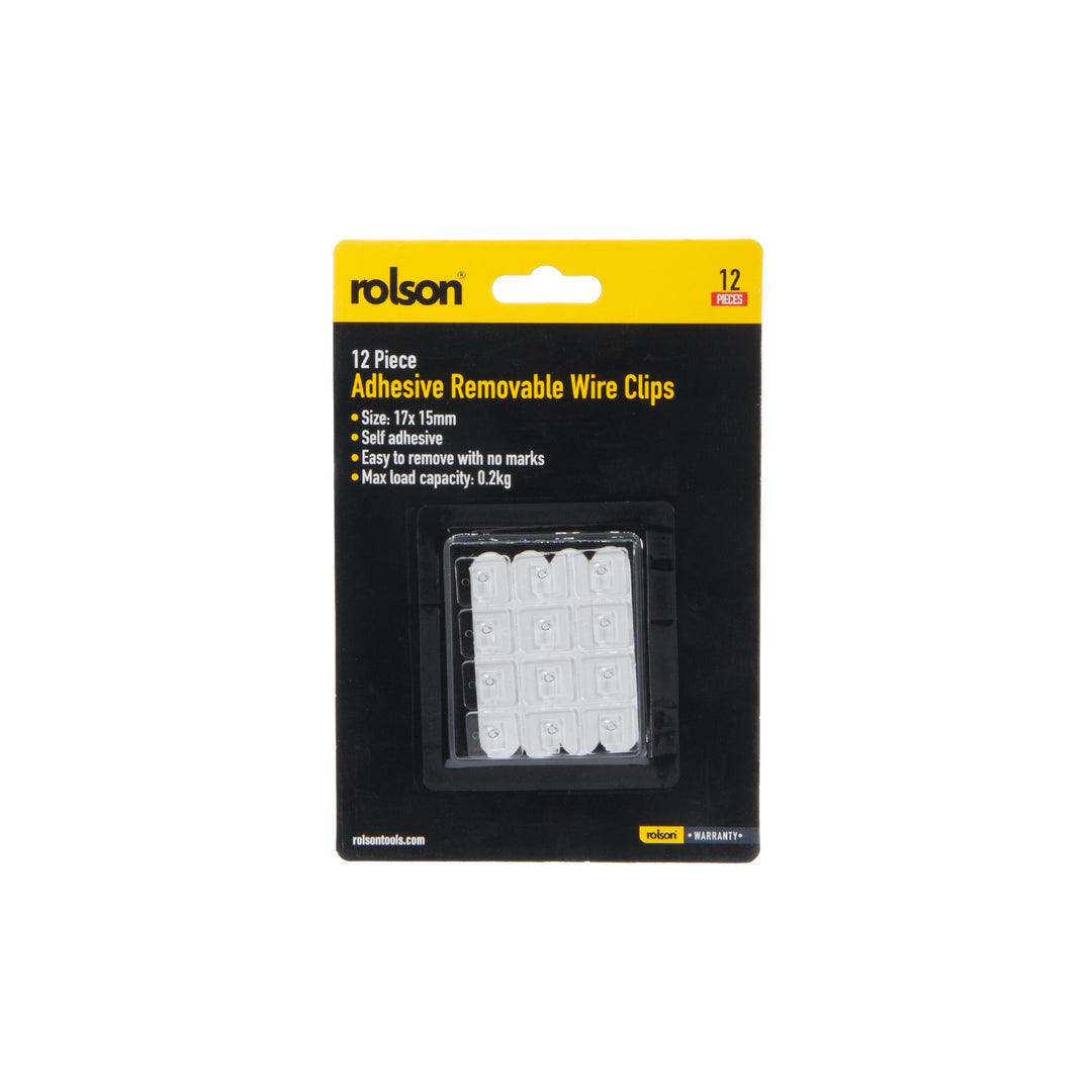 12 Piece Adhesive Removable Wire Clips