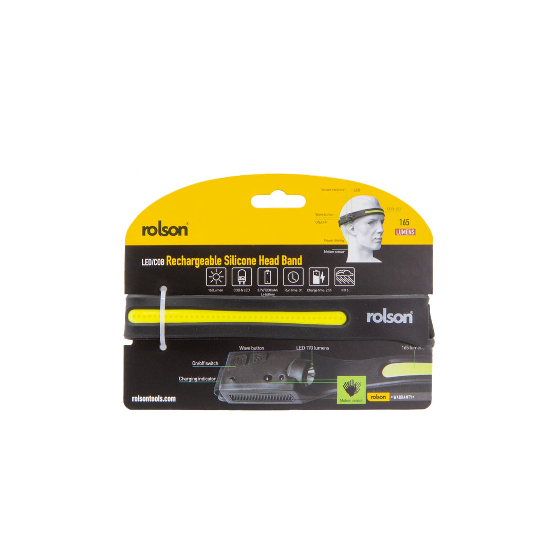 Rechargeable Silicone Headlamp by Rolson Tools