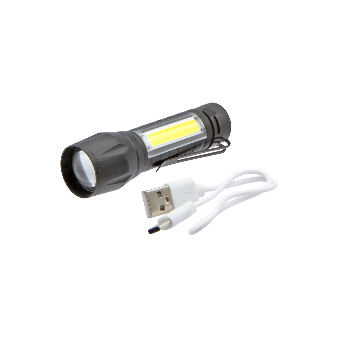 3W LED Rechargeable Aluminium Torch by Rolson Tools