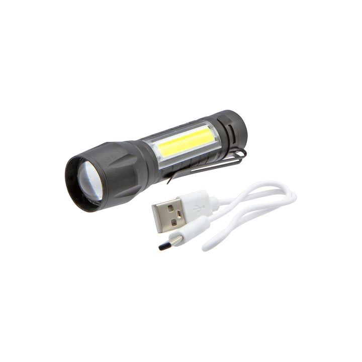 3W LED Rechargeable Aluminium Torch by Rolson Tools