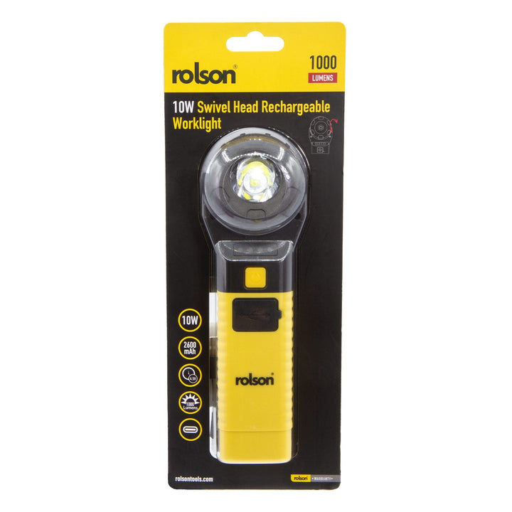 10W Swivel Head Rechargeable Worklight by Rolson Tools