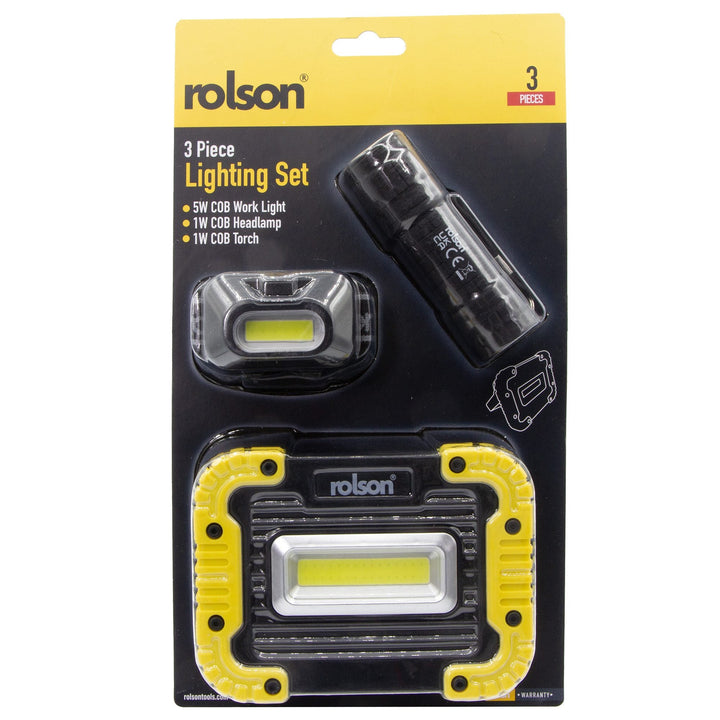 3 Piece Lighting Set by Rolson Tools