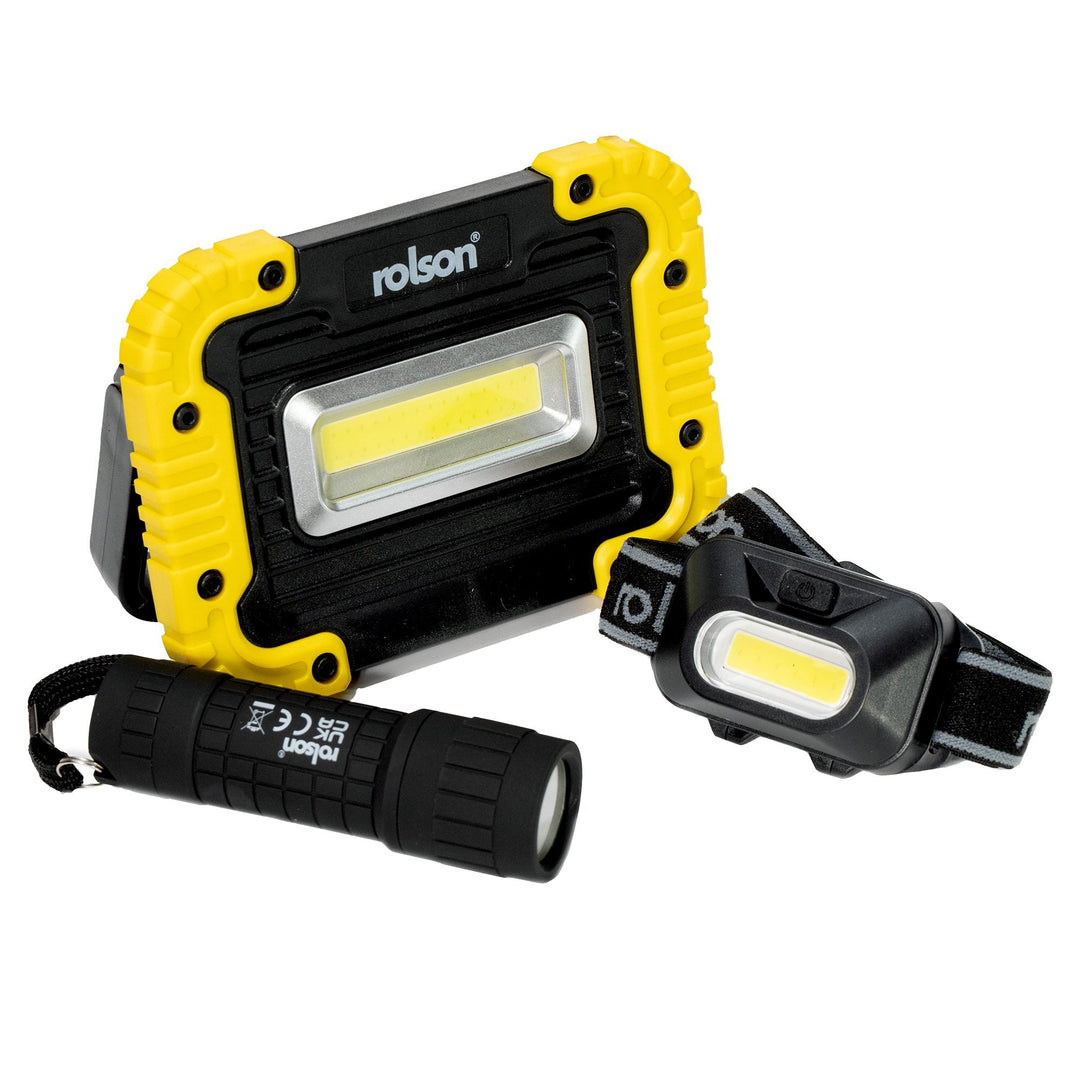 3 Piece Lighting Set by Rolson Tools
