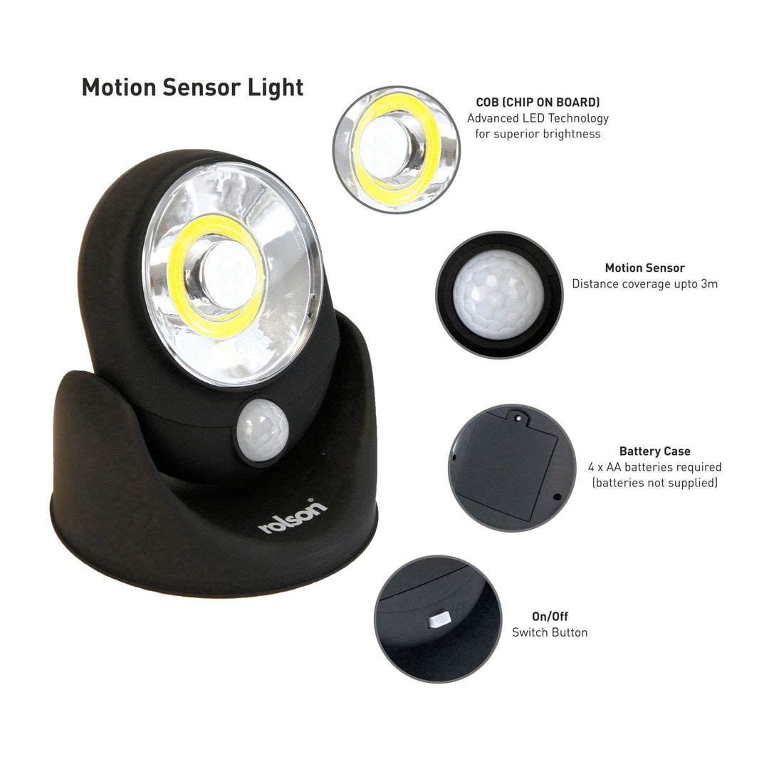 3W COB Motion Sensor Light by Rolson Tools