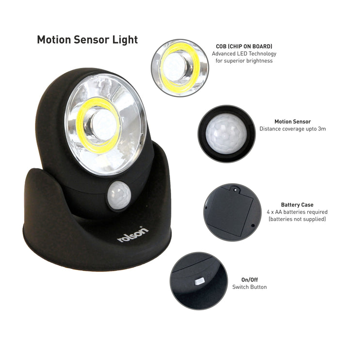 3W COB Motion Sensor Light by Rolson Tools