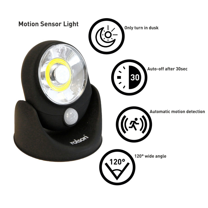 3W COB Motion Sensor Light by Rolson Tools