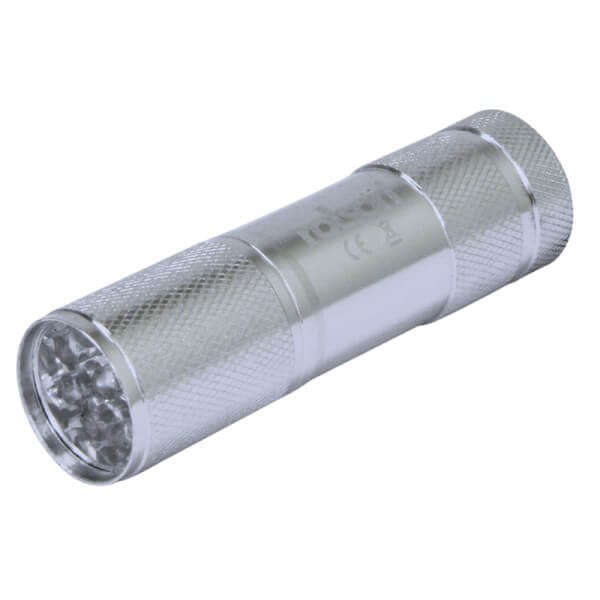 9 LED Torch 7 Colours 3AAA Batteries by Rolson Tools