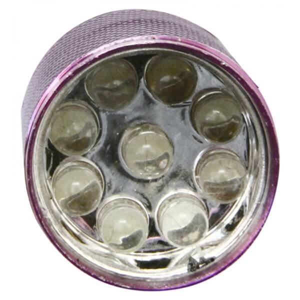 9 LED Torch 7 Colours 3AAA Batteries by Rolson Tools