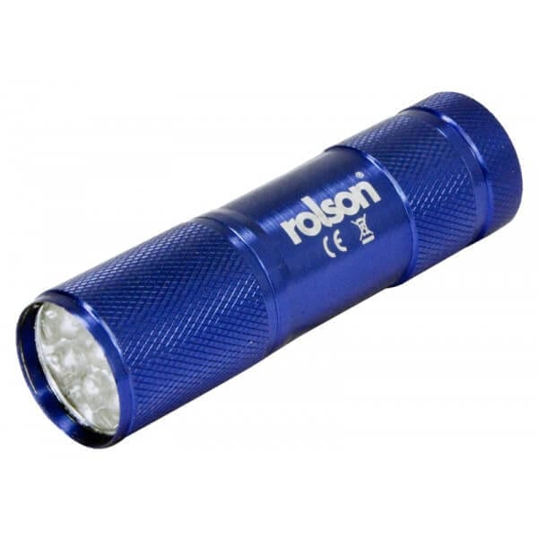 9 LED Torch 7 Colours 3AAA Batteries by Rolson Tools