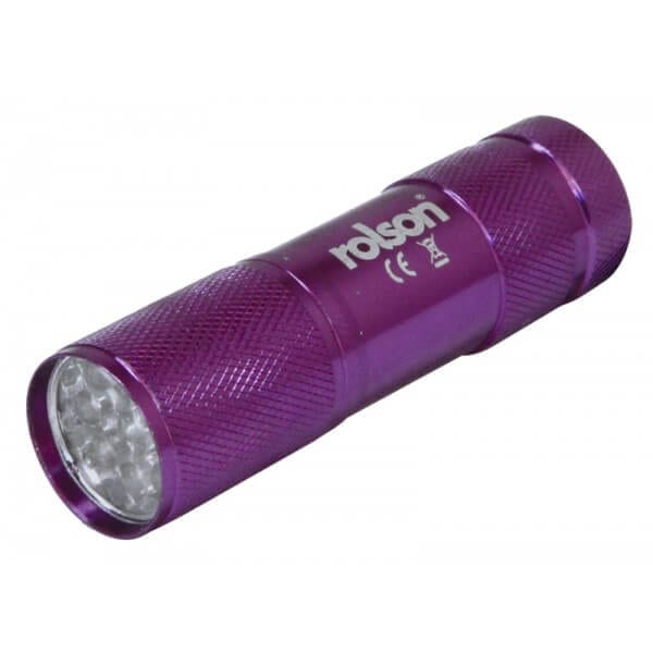 9 LED Torch 7 Colours 3AAA Batteries by Rolson Tools