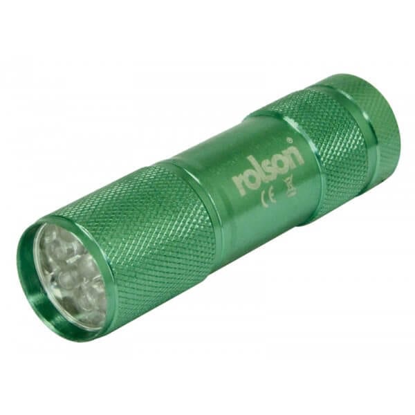 9 LED Torch 7 Colours 3AAA Batteries by Rolson Tools