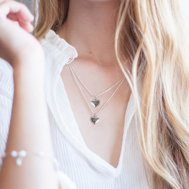 Small Merry Christmas Gift Hamper - Silver Heart Necklace, Chocolates & Candle