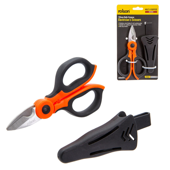 155mm Multi-Purpose Electrician's Scissors by Rolson Tools
