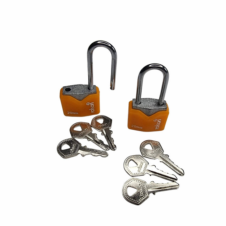 2 Piece 20mm Long Shackle Iron Padlock