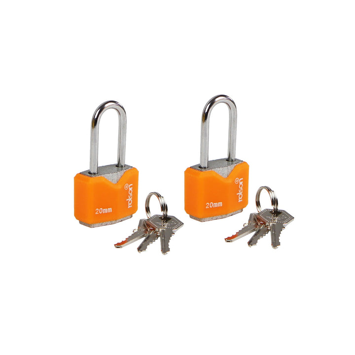 2 Piece 20mm Long Shackle Iron Padlock