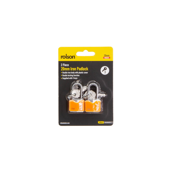 2 Piece 20mm Long Shackle Iron Padlock