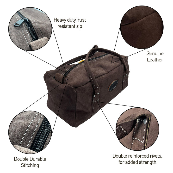 450mm Heavy Duty Leather Contractors Tool Bag by Rolson Tools