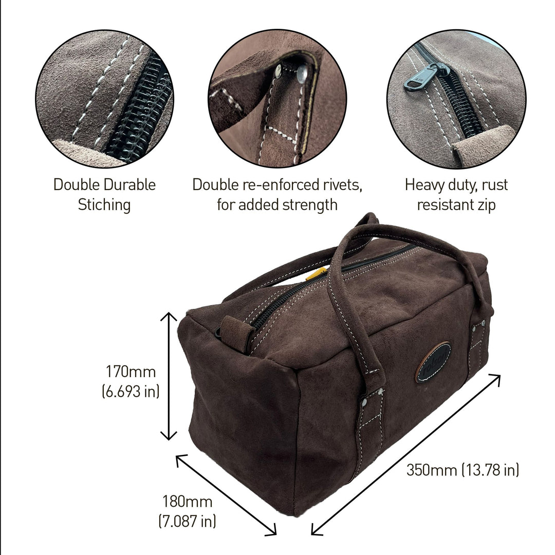 350mm Heavy Duty Leather Contractors Tool Bag by Rolson Tools