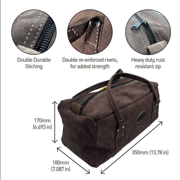 350mm Heavy Duty Leather Contractors Tool Bag by Rolson Tools