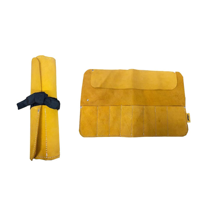 8 Pocket Leather Chisel Roll by Rolson Tools