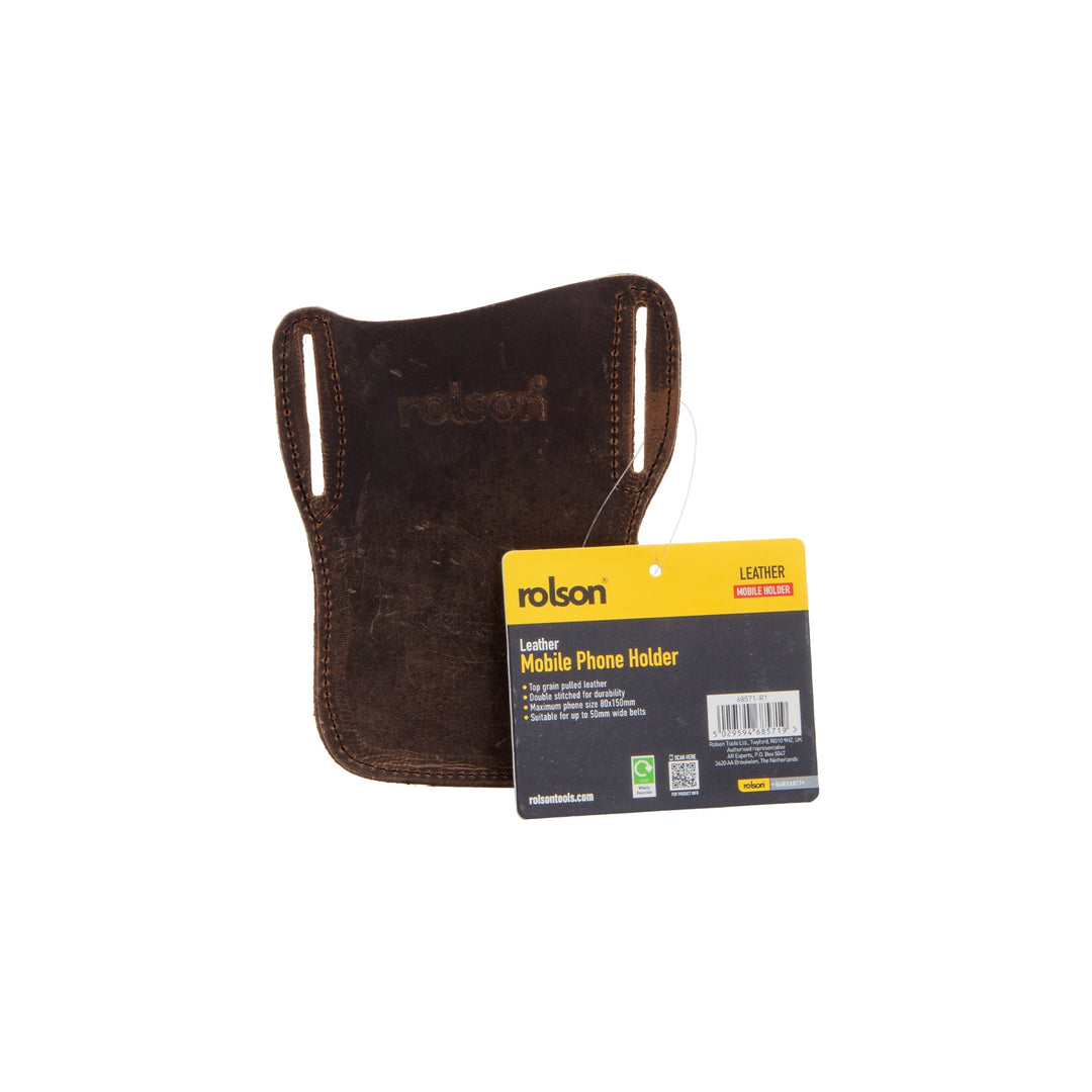 Leather Mobile Phone Holder with Belt Loop by Rolson Tools