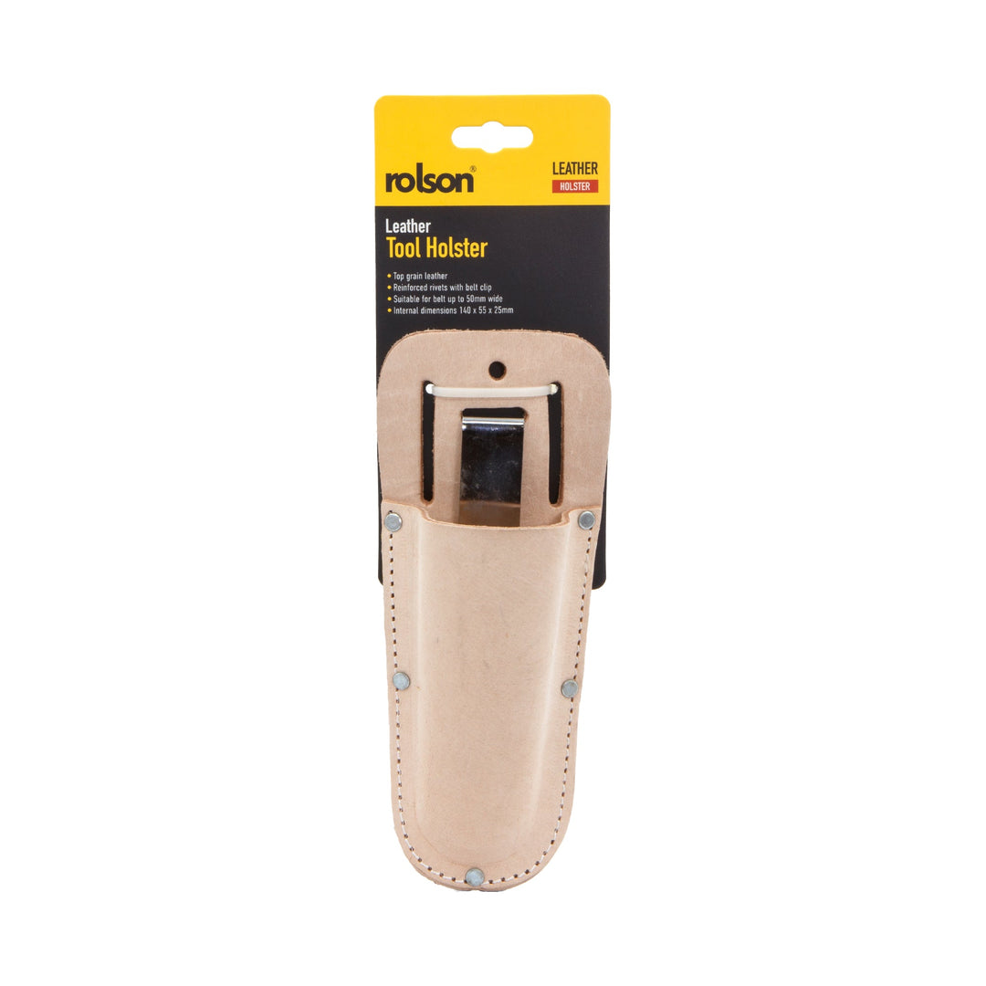 Leather Holster with Belt Loop & Clip by Rolson Tools