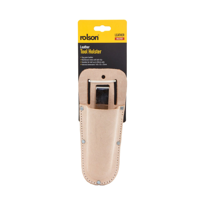 Leather Holster with Belt Loop & Clip by Rolson Tools