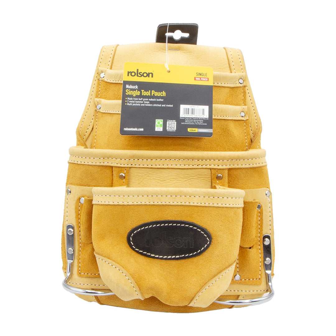 Nubuck Leather Single Tool Pouch by Rolson Tools