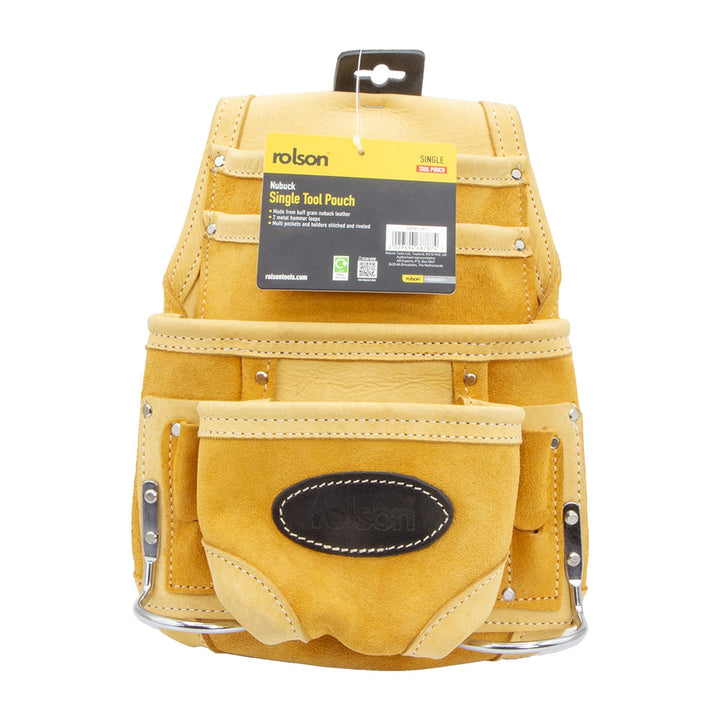 Nubuck Leather Single Tool Pouch by Rolson Tools