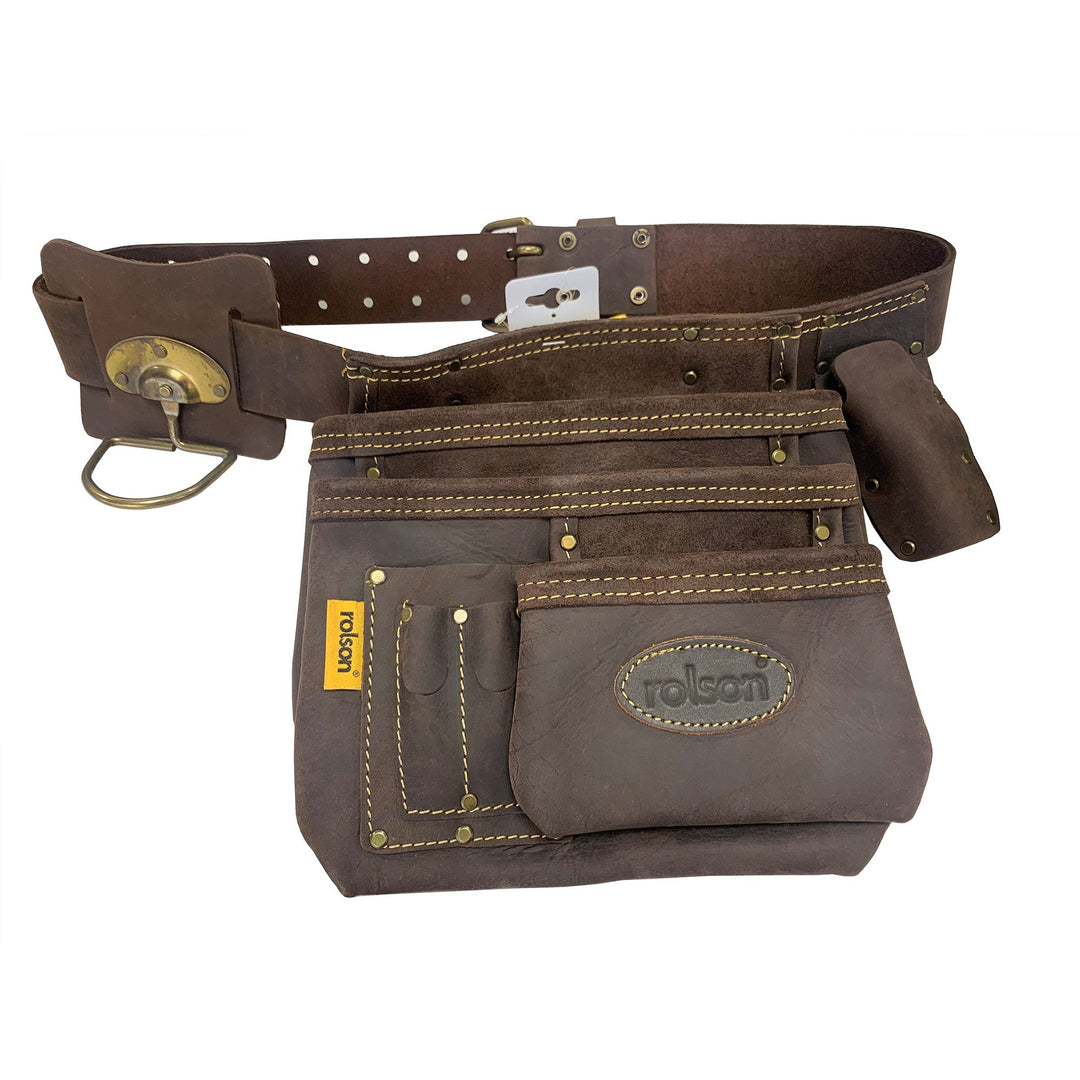 Single Top Grain Oily Leather Tool Pouch by Rolson Tools