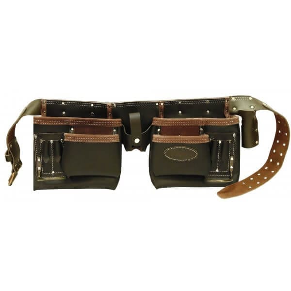 Heavy Duty Professional Top Grain Double Tool Belt by Rolson Tools
